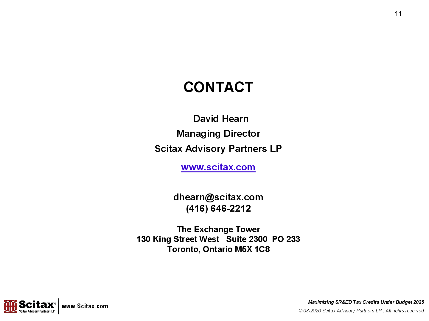 Scitax Bulletin #83 slide 11